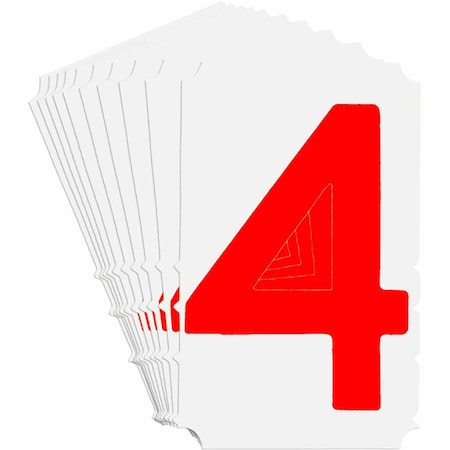 Brady Quik-Align 5160 Series Polyester 4 in Lbl Legend: 4 Red 10PK 5160P-4